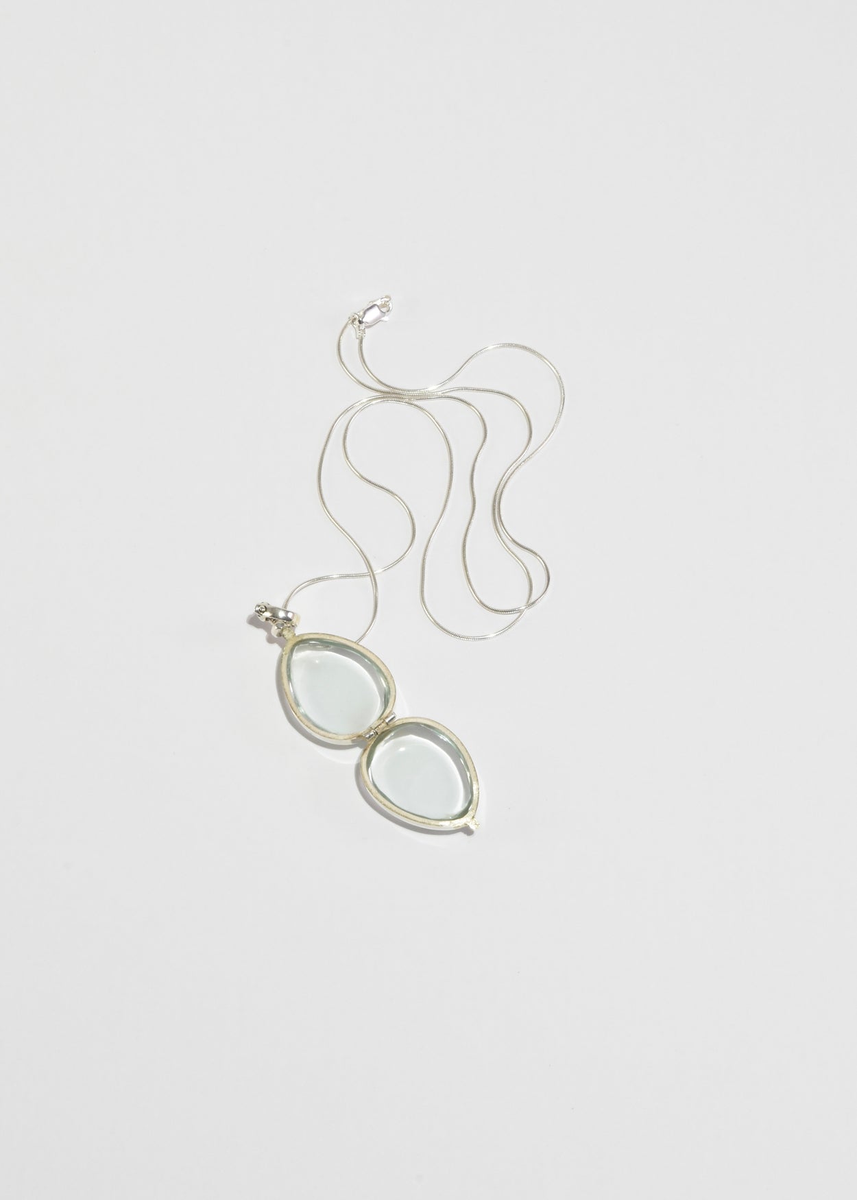 Teardrop Glass Locket Necklace