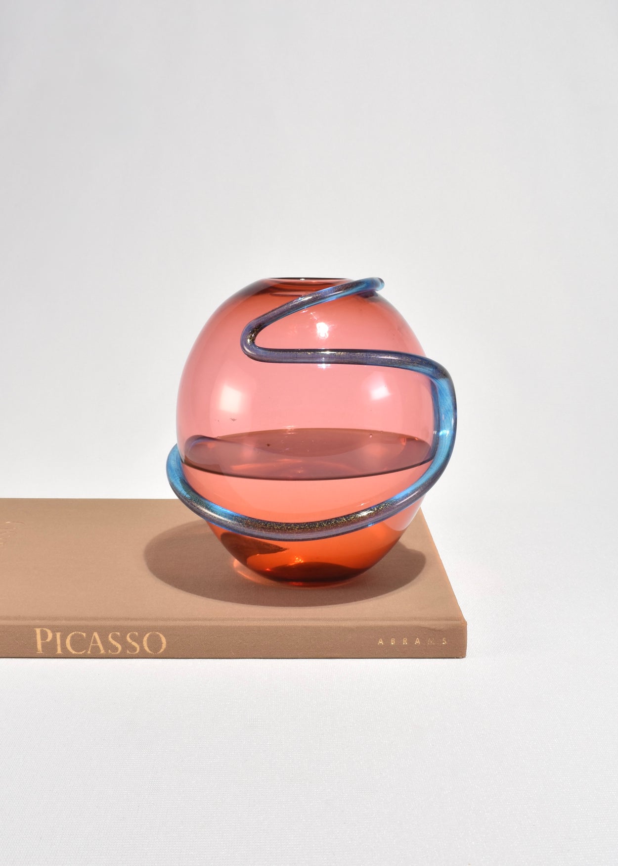 Pink and Blue Glass Vase