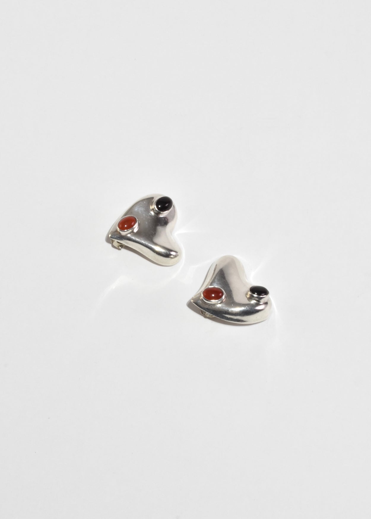 Carnelian Onyx Heart Earrings