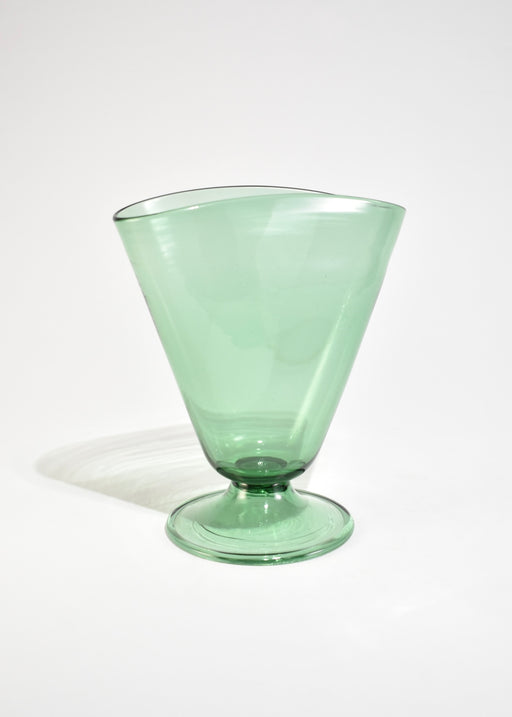 Sculptural Green Glass Vase