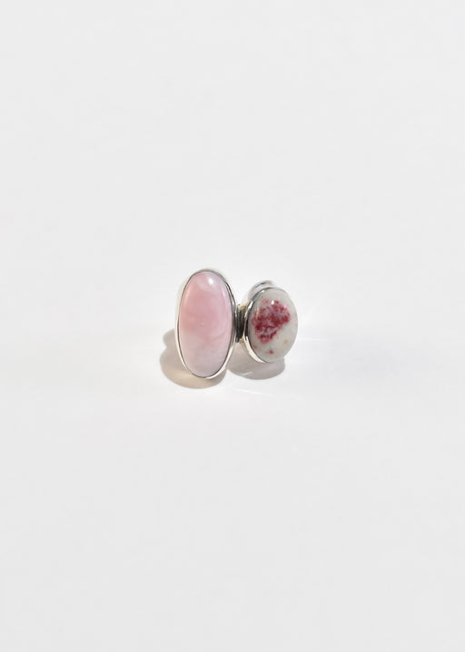 Asymmetrical Pink Stone Ring