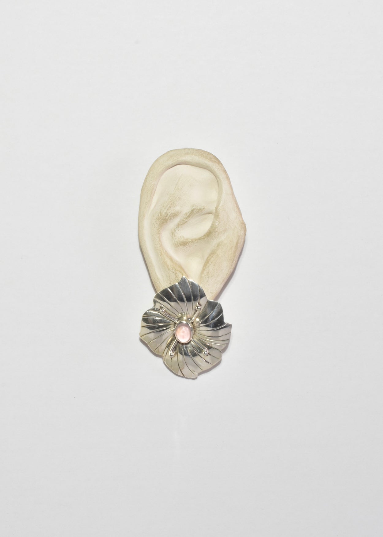 Rose Quartz Flower Earrings