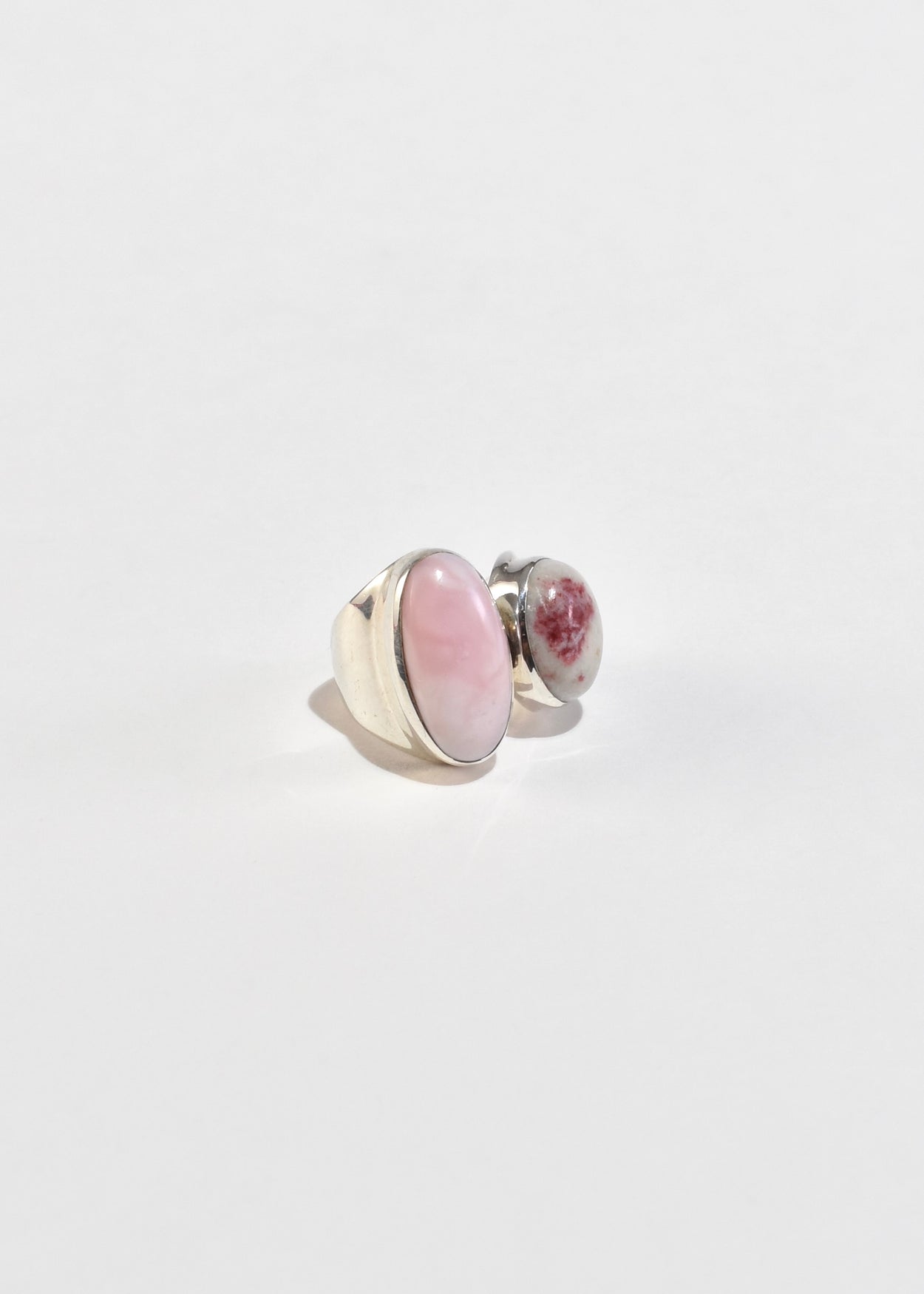 Asymmetrical Pink Stone Ring