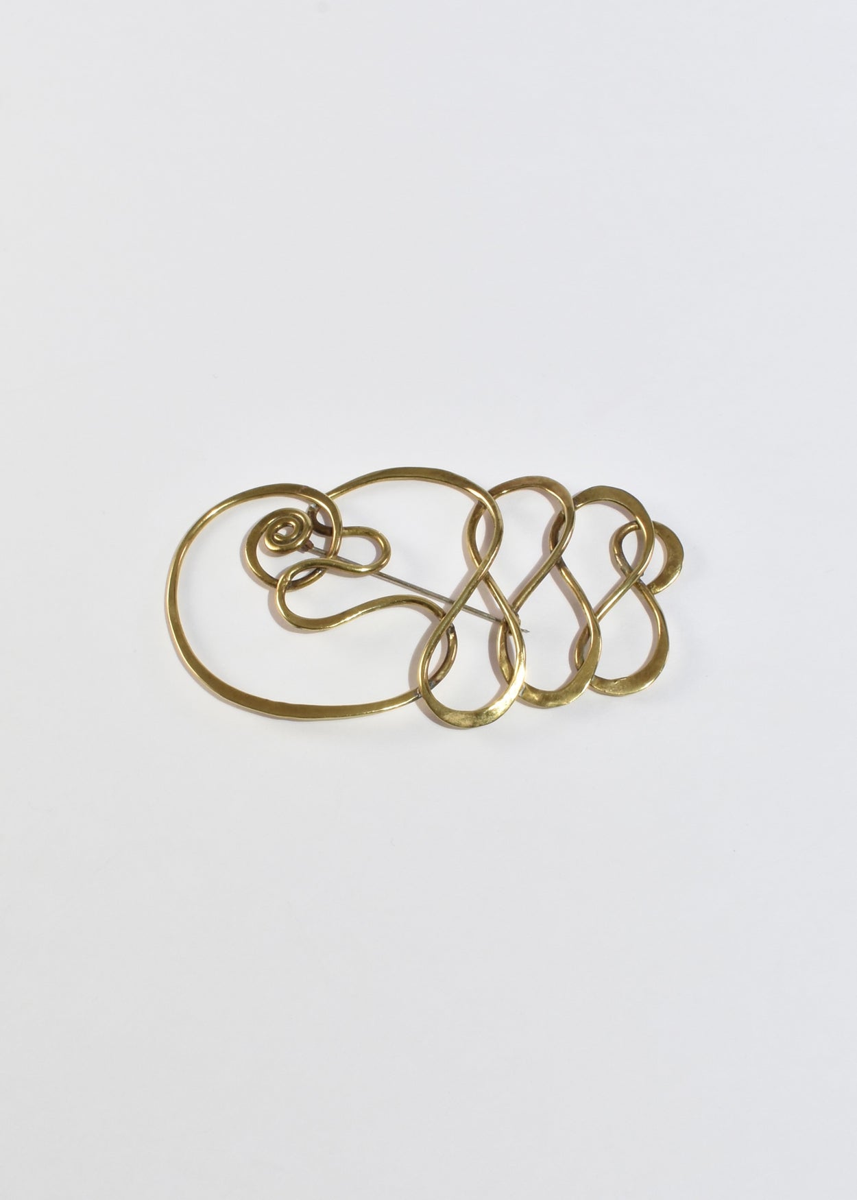 Abstract Brass Brooch