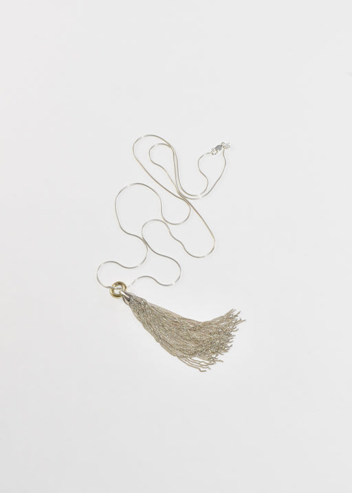 Two-Tone Fringe Pendant Necklace