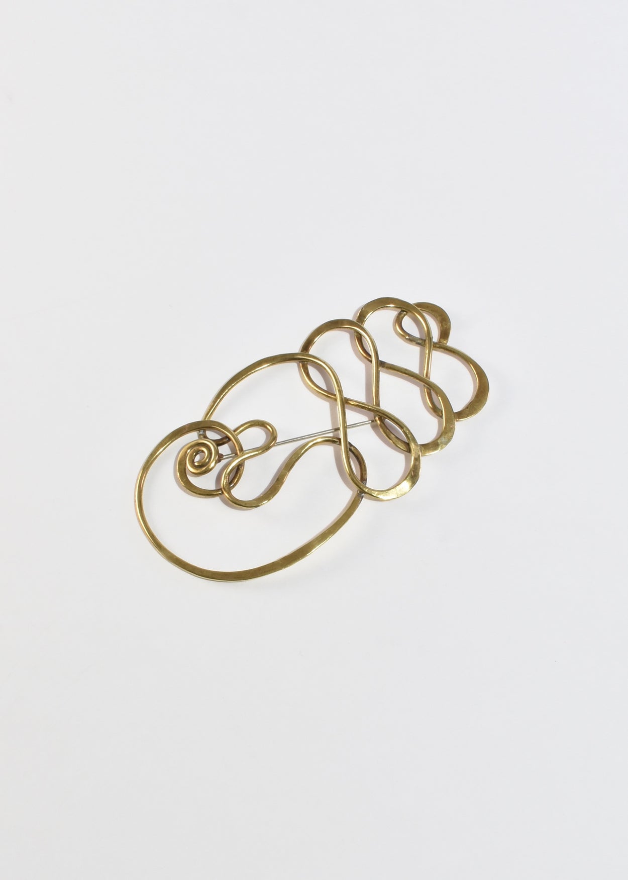Abstract Brass Brooch