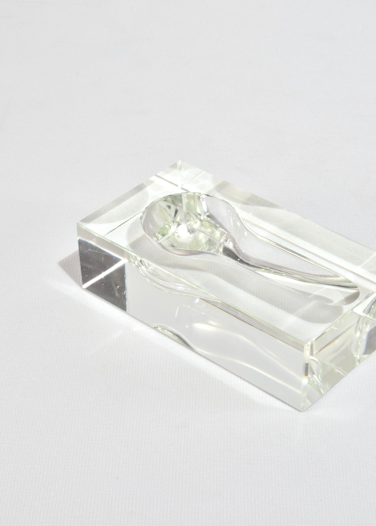 Carved Crystal Ashtray