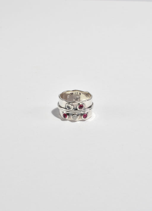 Garnet Moonstone Ring