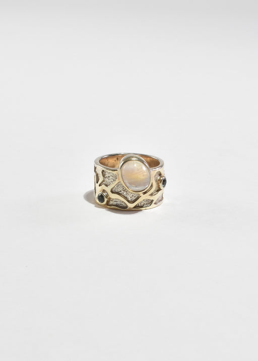 Arts & Crafts Moonstone Topaz Ring