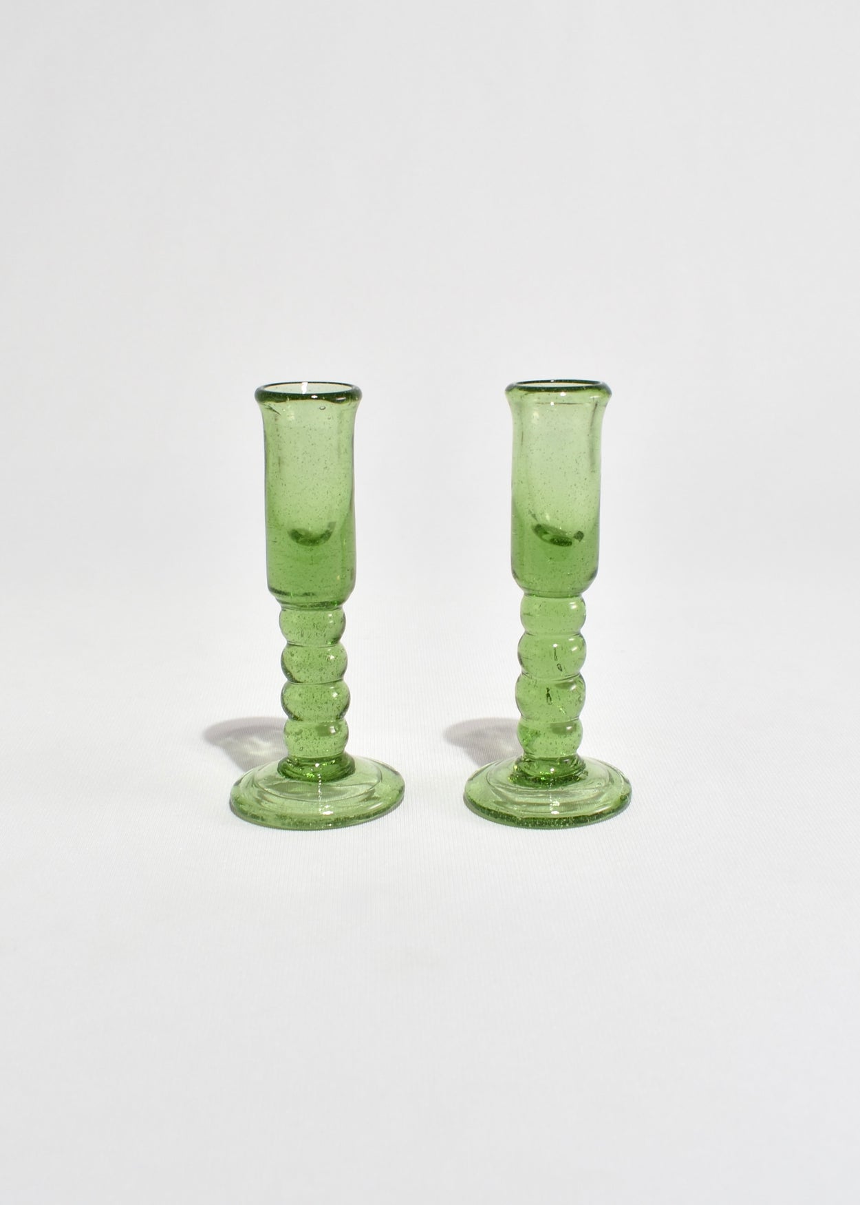 Green Candleholder Set