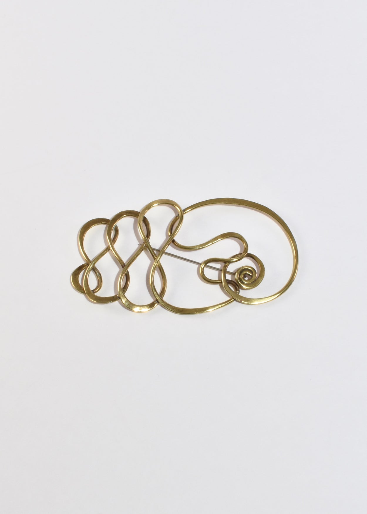 Abstract Brass Brooch