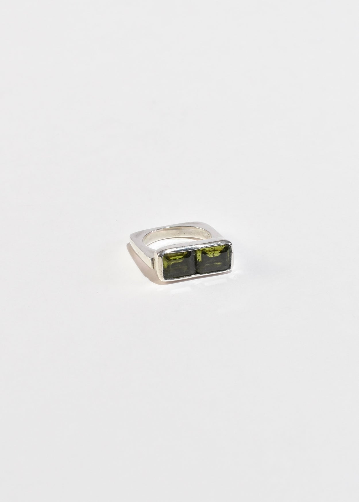 Faceted Peridot Ring