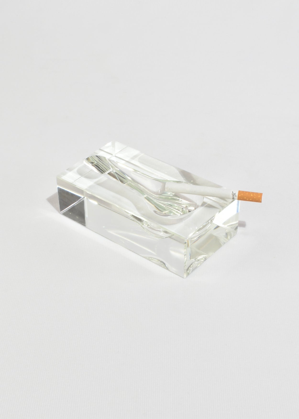Carved Crystal Ashtray