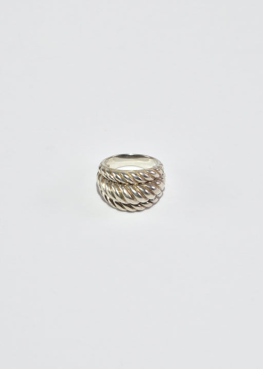 Ribbed Silver Ring