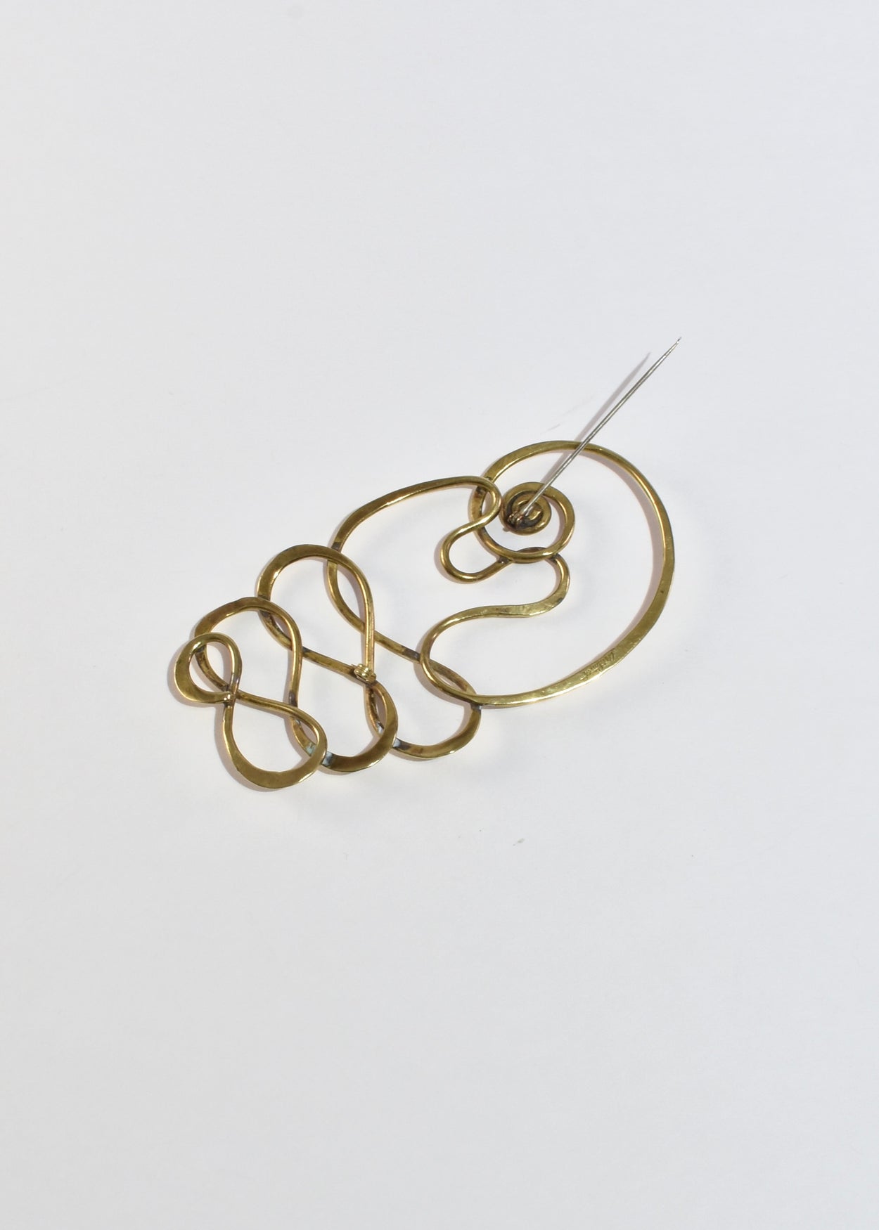 Abstract Brass Brooch