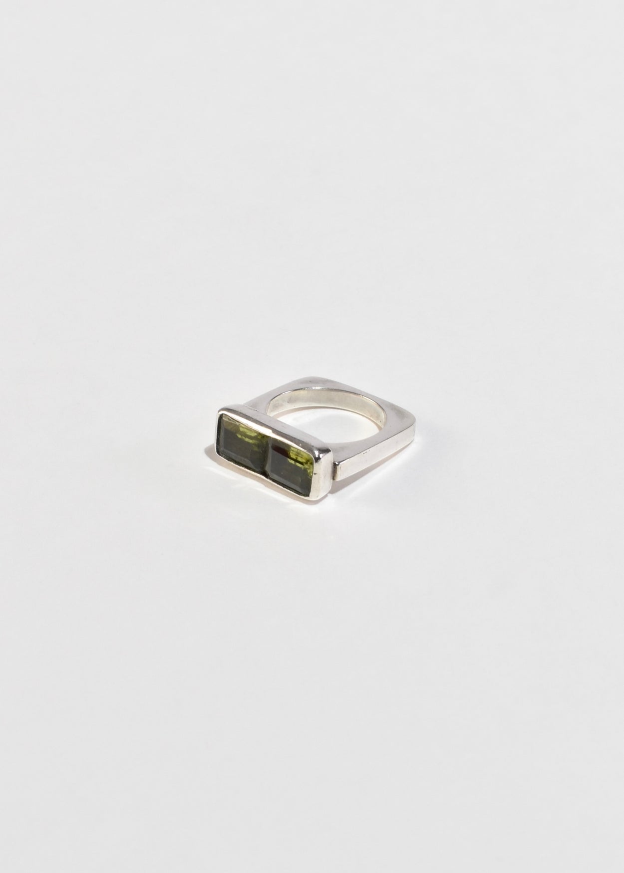 Faceted Peridot Ring