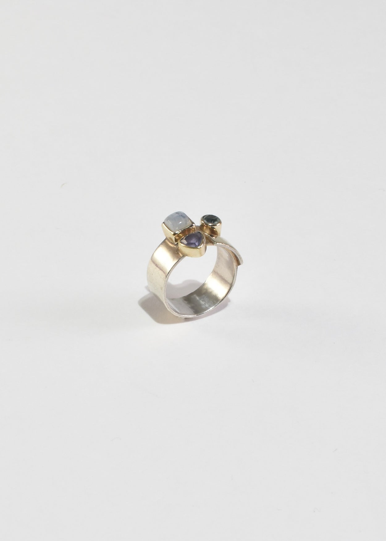 Moonstone Amethyst Peridot Ring