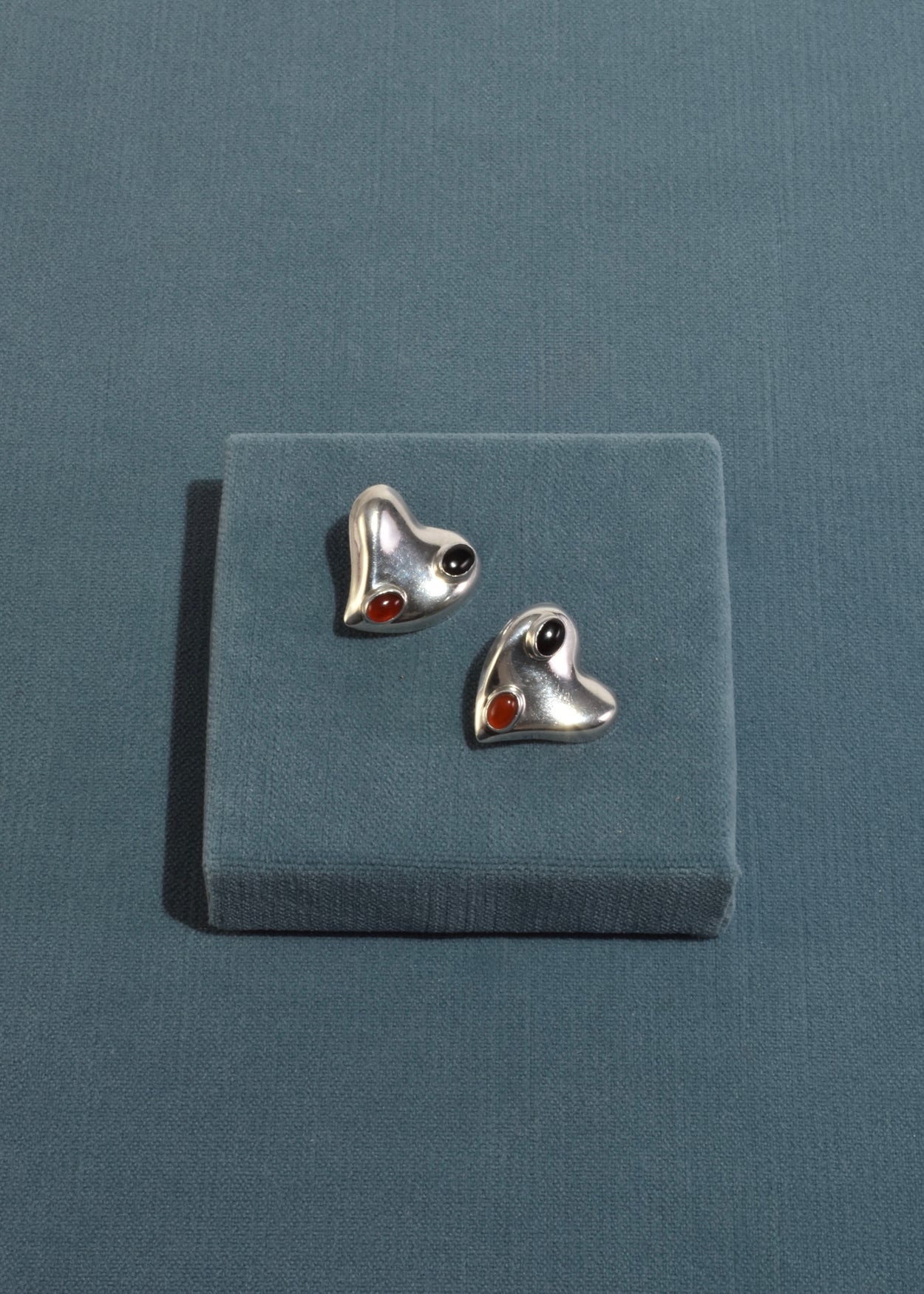 Carnelian Onyx Heart Earrings