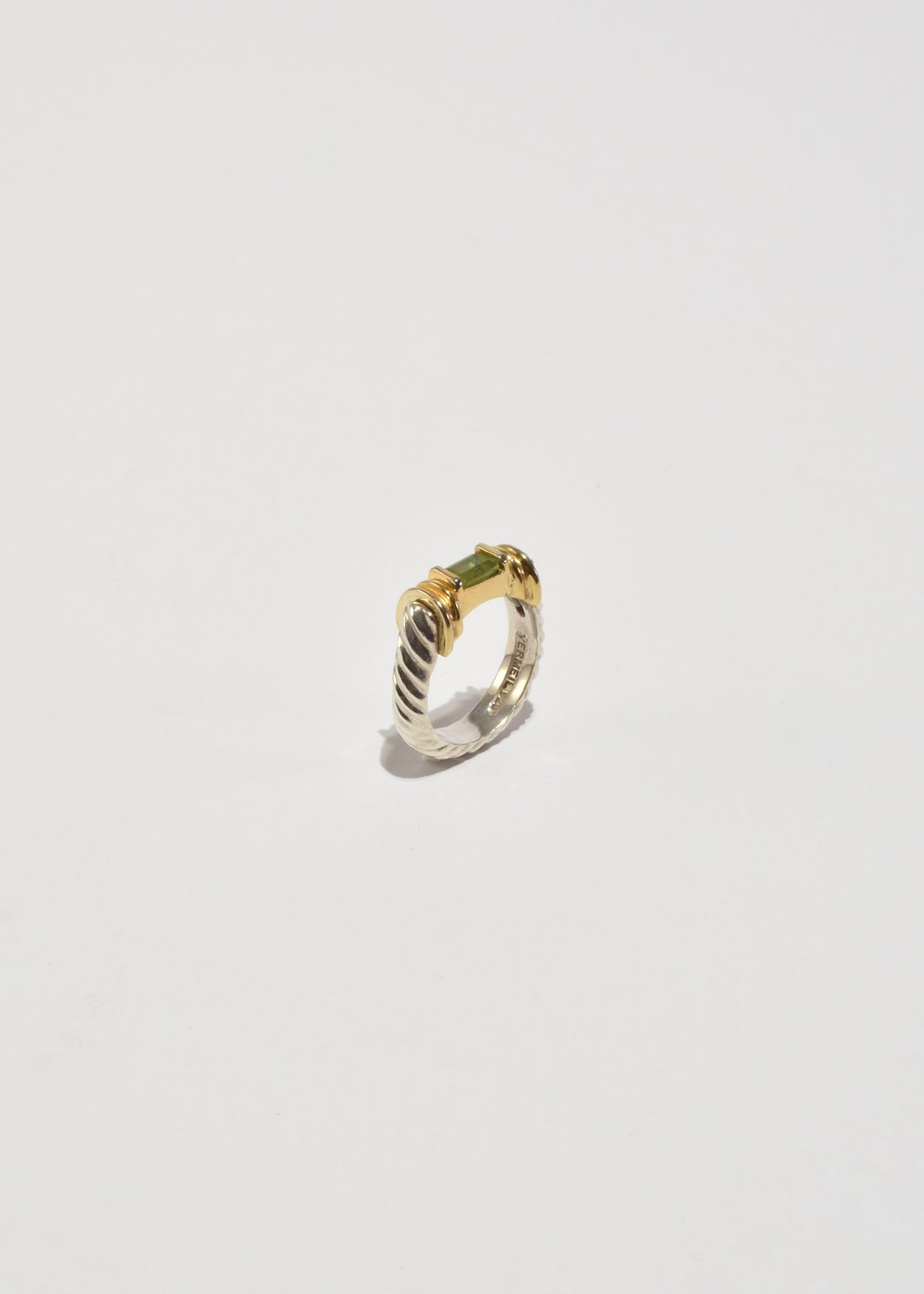Ribbed Peridot Ring