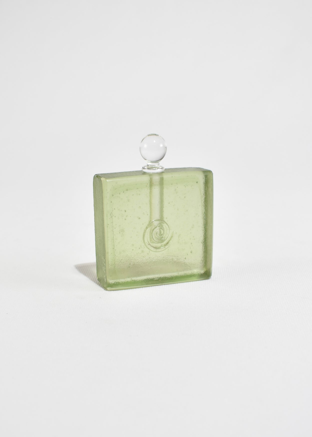 Green Spiral Glass Perfume Bottle