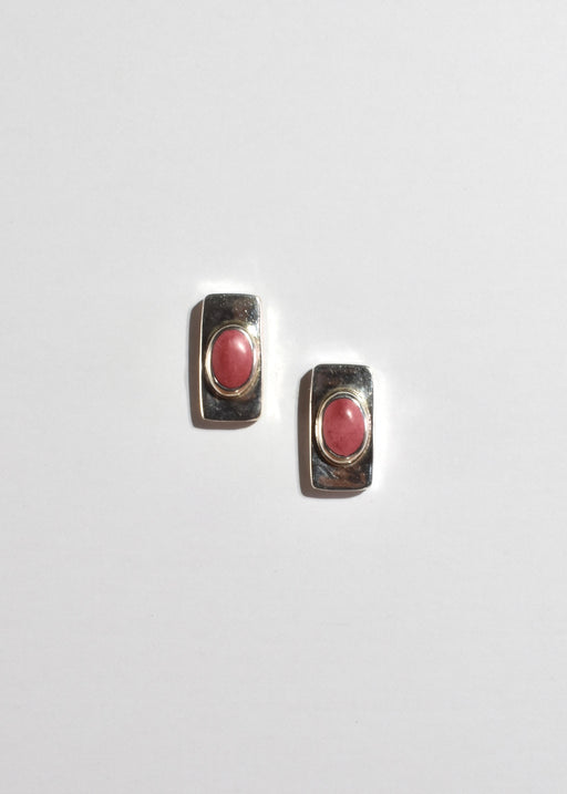 Rectangular Rhodochrosite Earrings