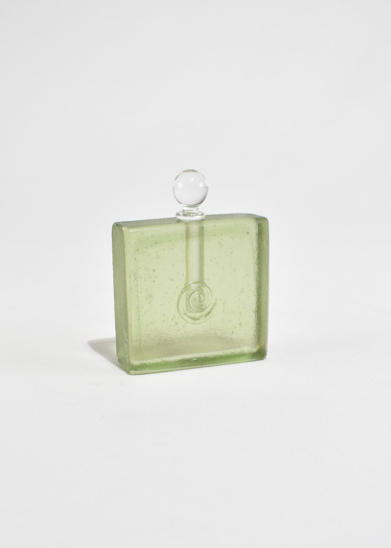 Green Spiral Glass Perfume Bottle