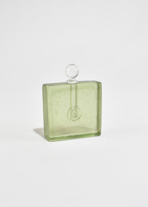 Green Spiral Glass Perfume Bottle