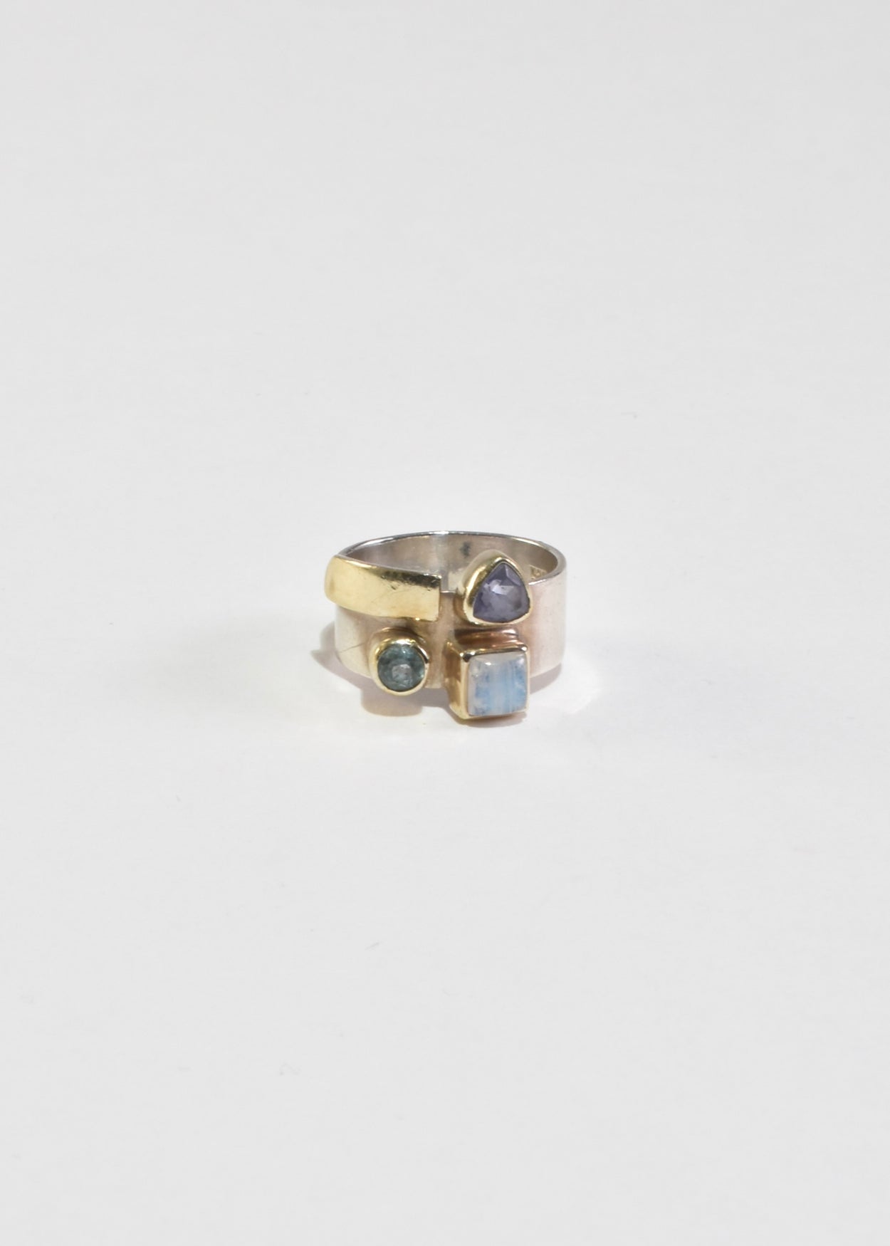 Moonstone Amethyst Peridot Ring