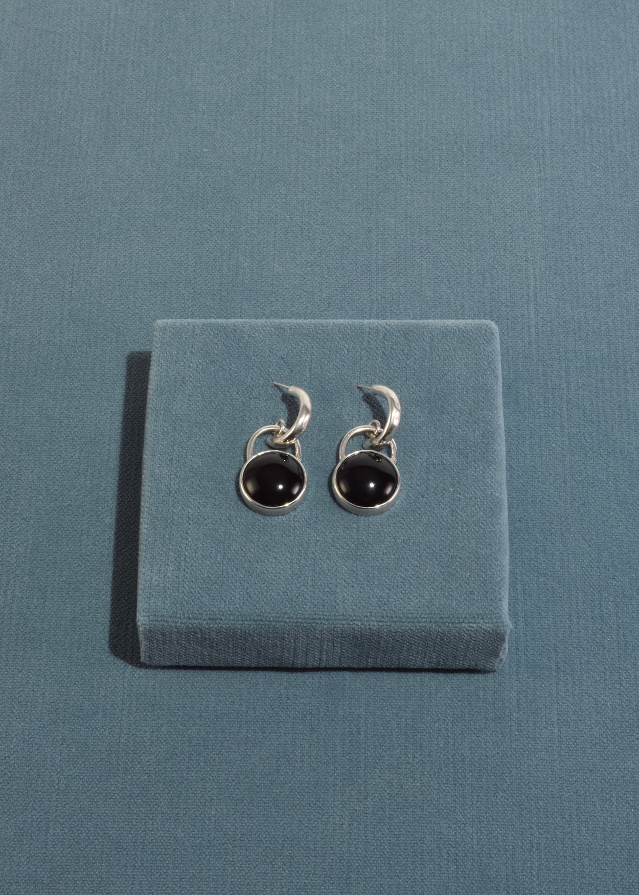 Onyx Circle Hoop Earrings