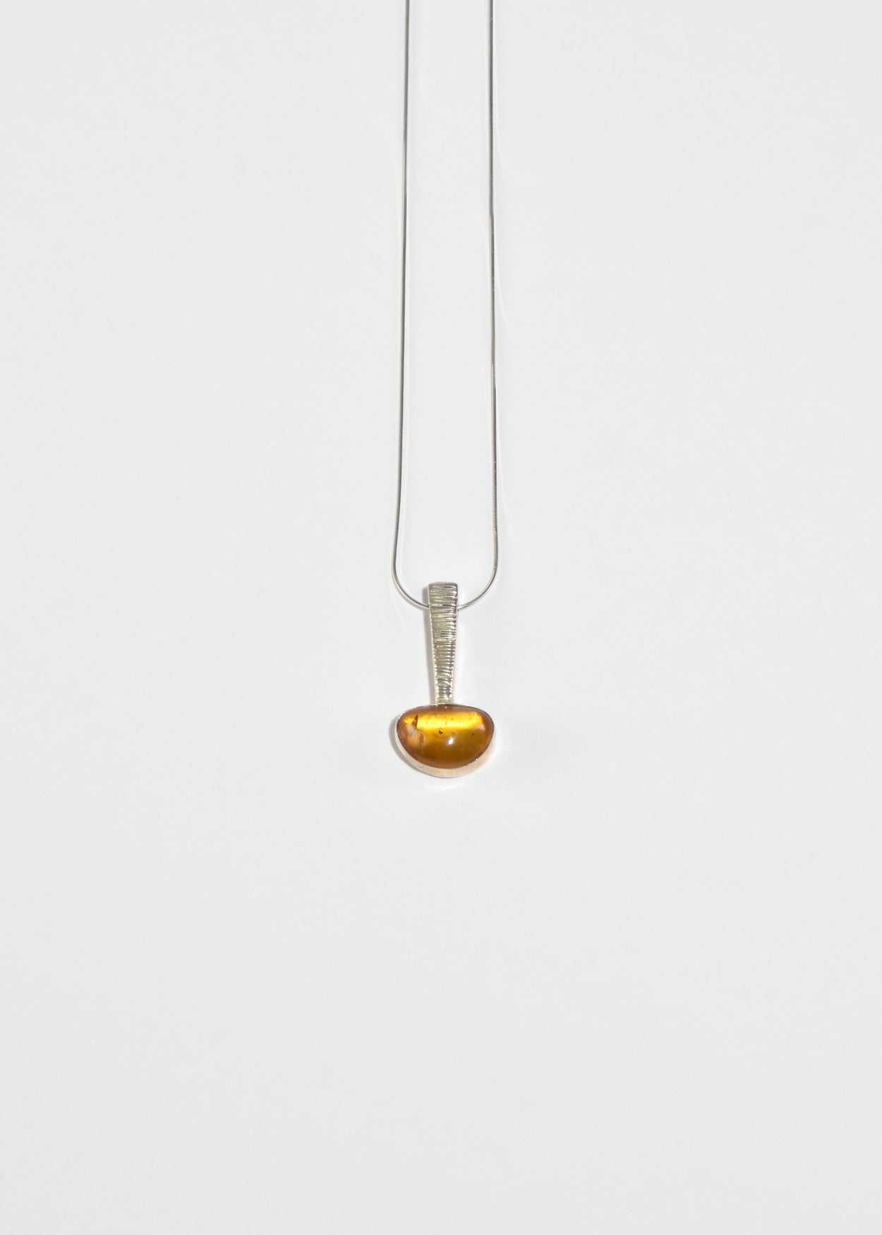 Textured Amber Pendant Necklace