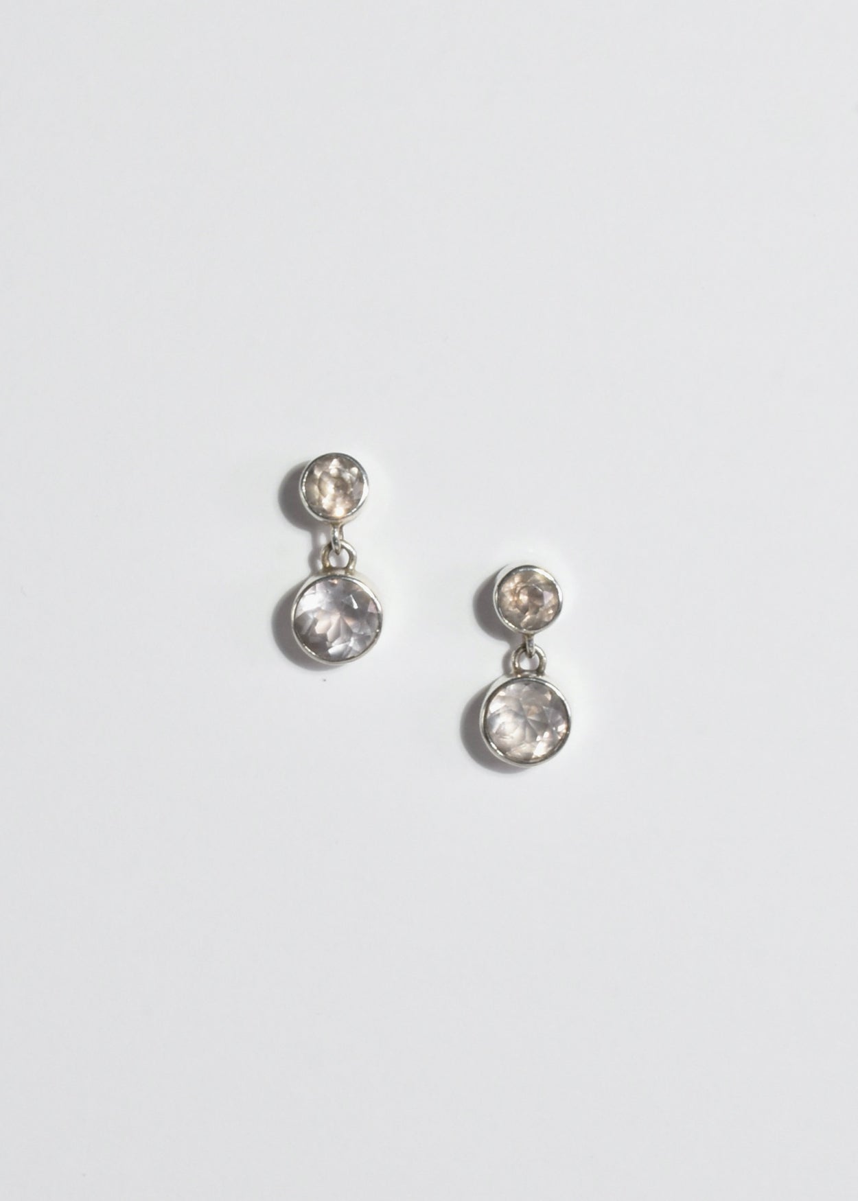 Silver Faceted Earrings