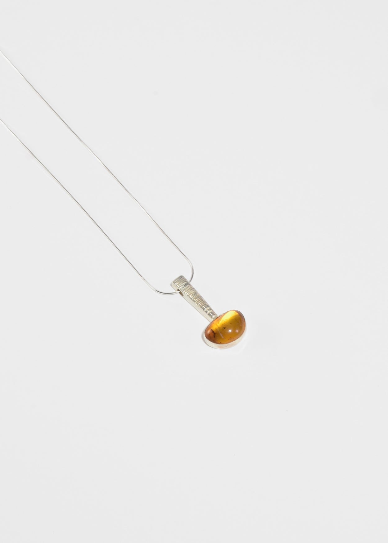 Textured Amber Pendant Necklace