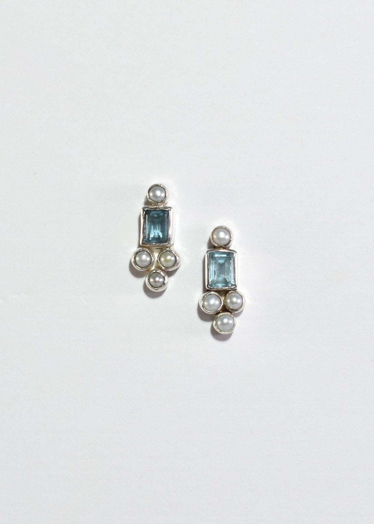 Topaz Pearl Cluster Earrings