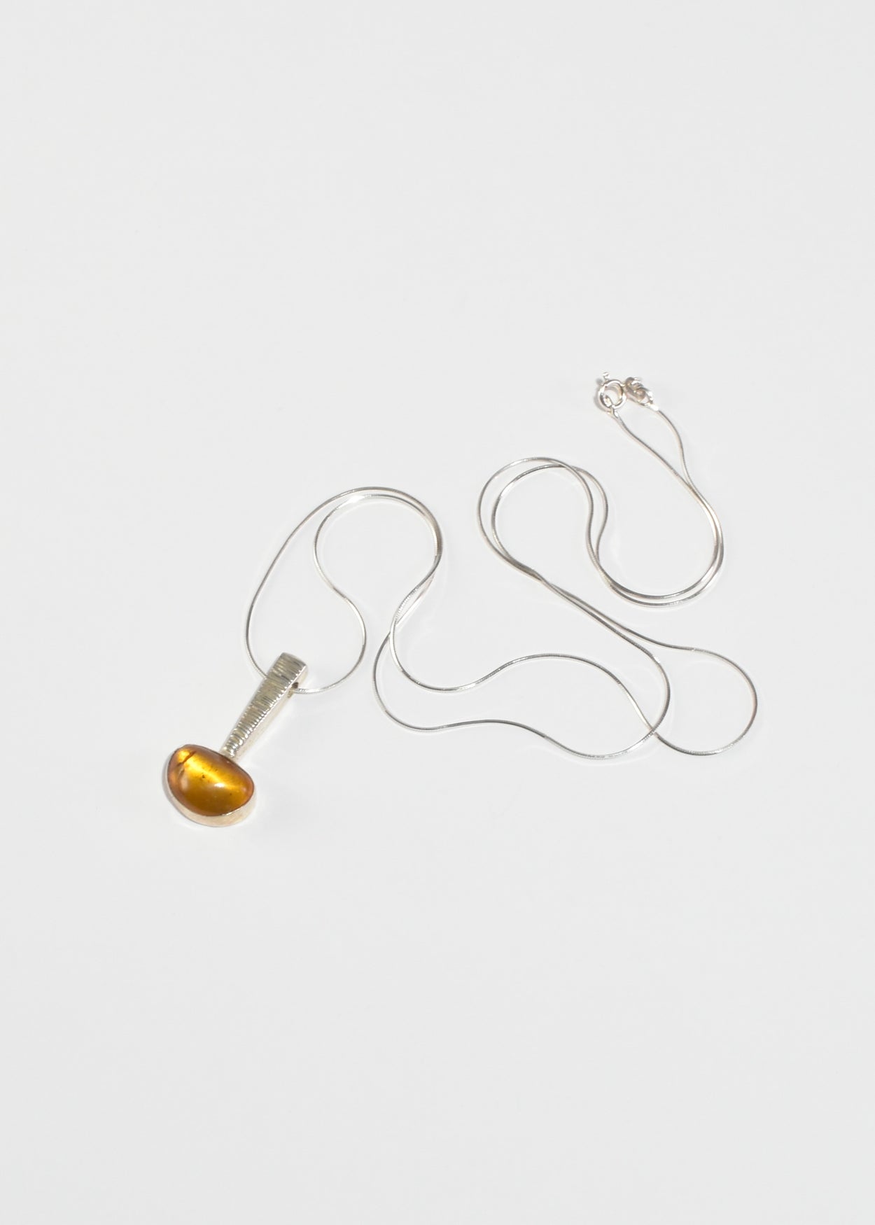 Textured Amber Pendant Necklace