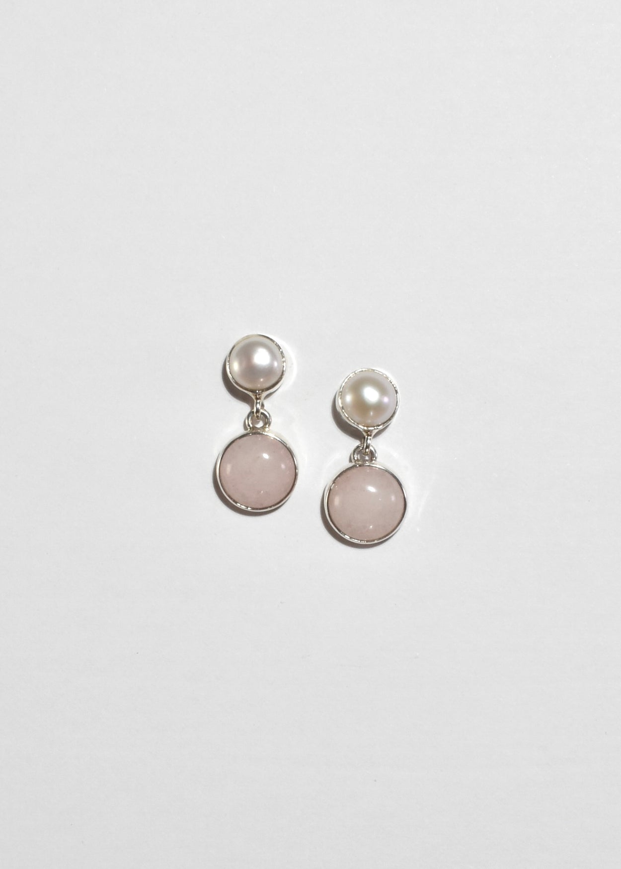 Pearl Rose Quartz Earrings