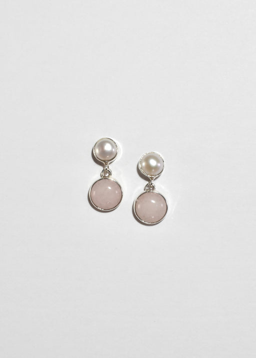 Pearl Rose Quartz Earrings