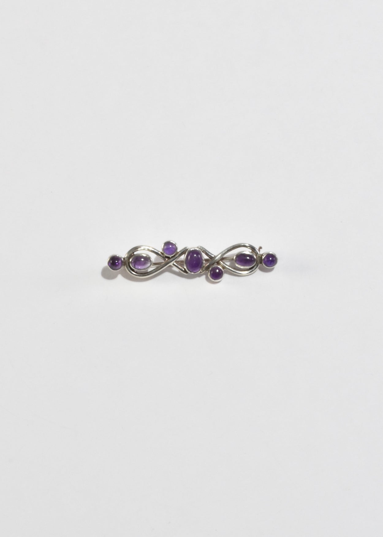 Sterling Amethyst Brooch