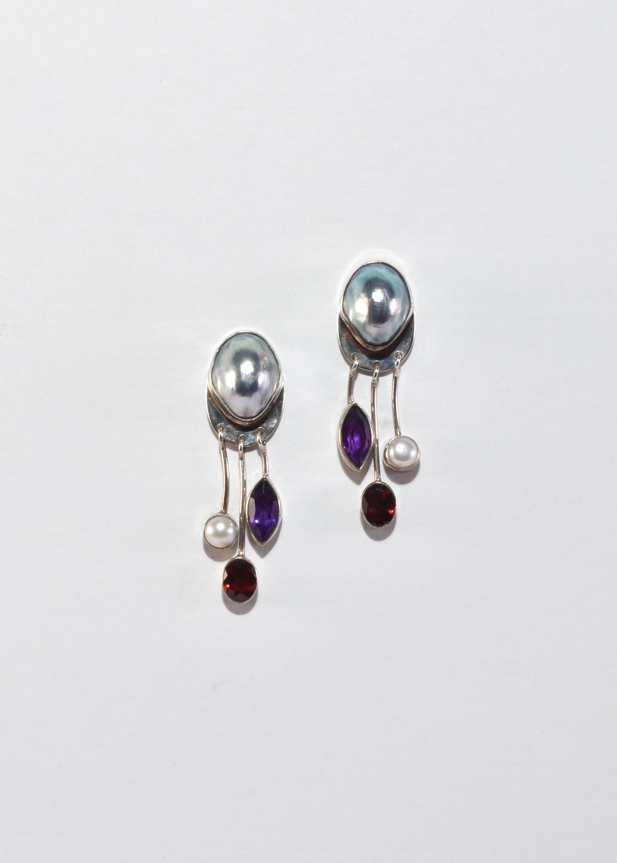 Pearl Multi Stone Earrings
