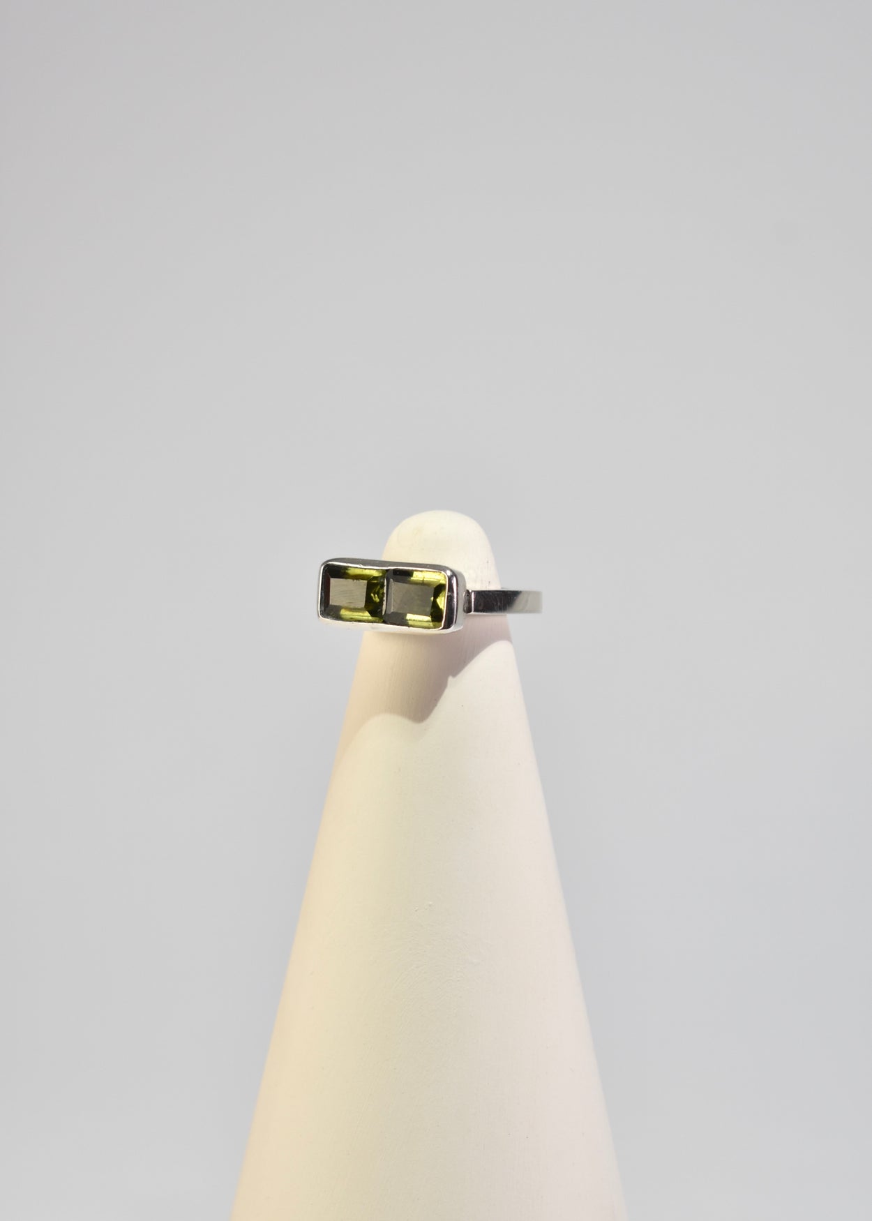 Faceted Peridot Ring