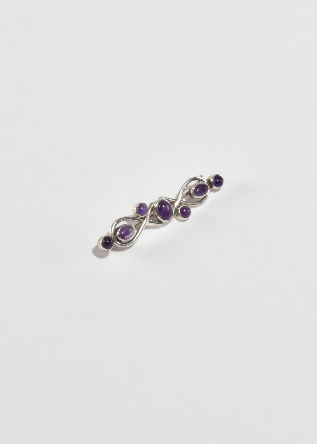 Sterling Amethyst Brooch