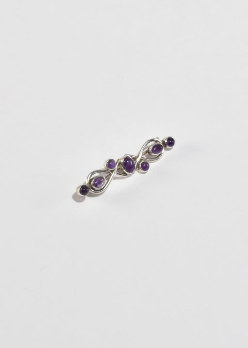 Sterling Amethyst Brooch