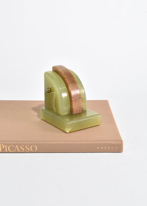 Curved Green Onyx Bookends