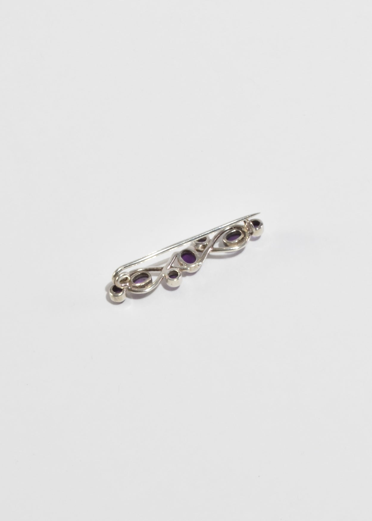 Sterling Amethyst Brooch