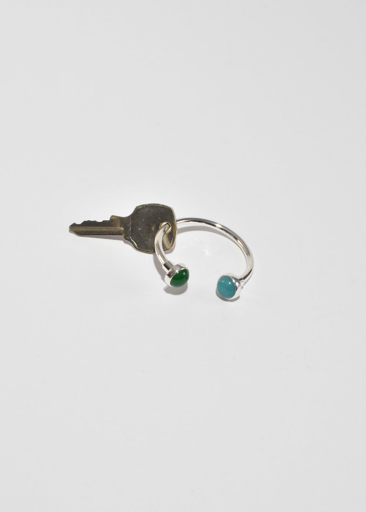 Sterling Gemstone Key Ring