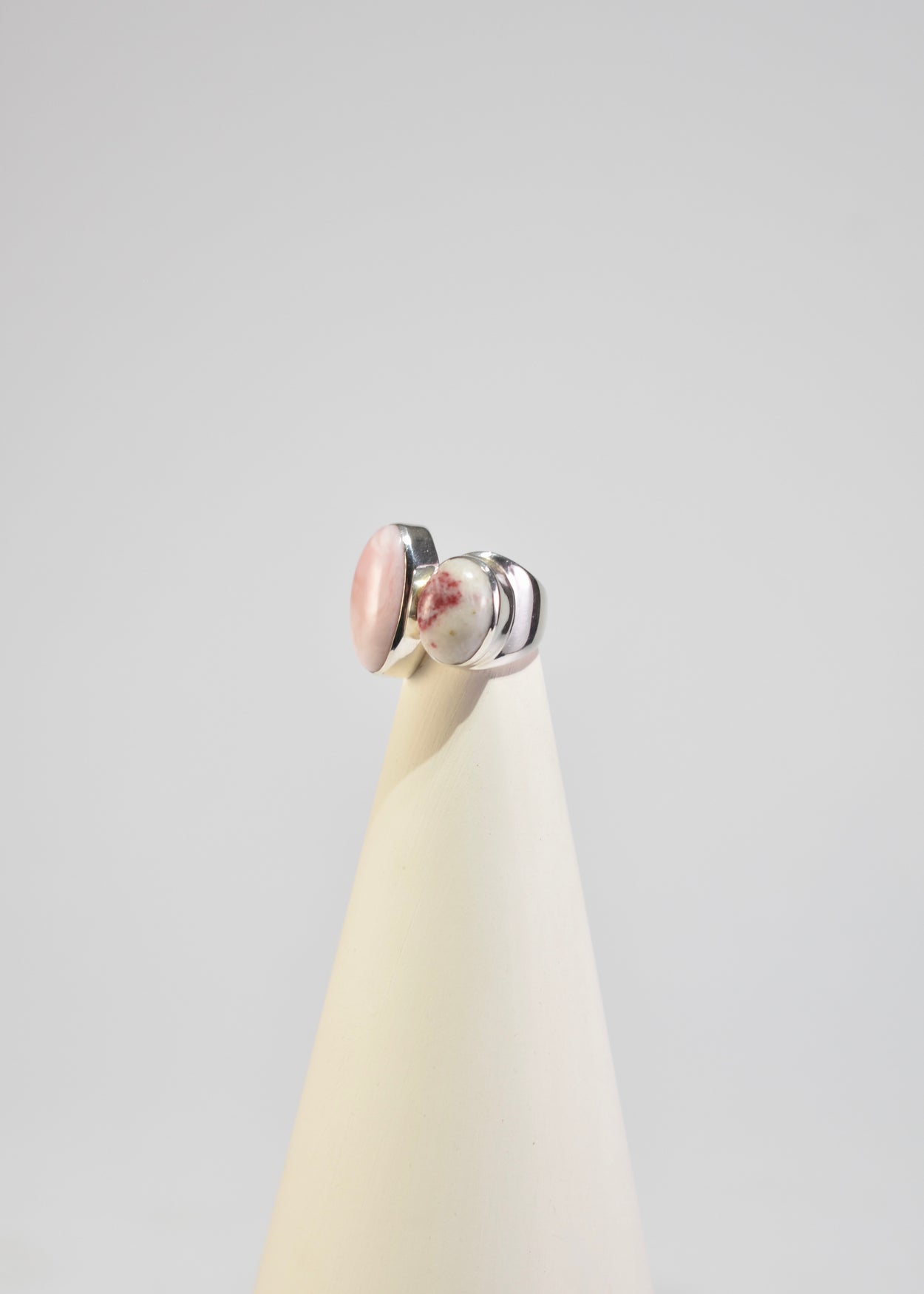 Asymmetrical Pink Stone Ring