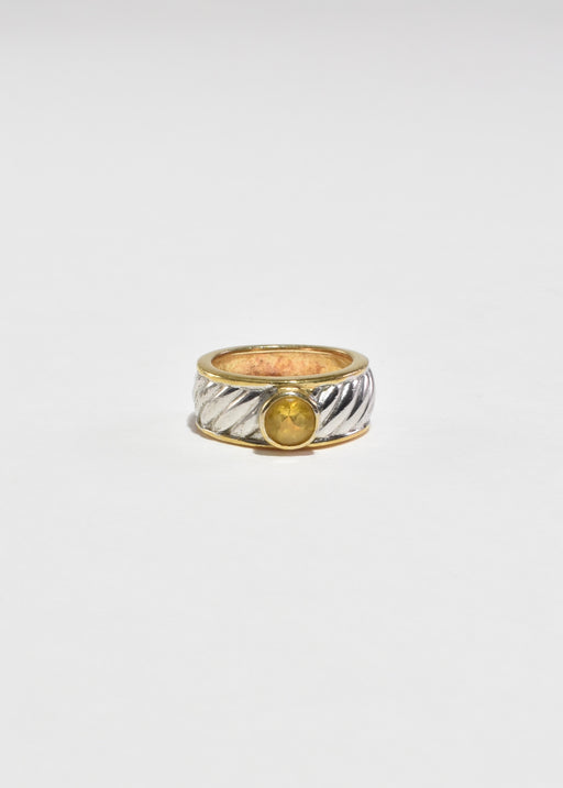 Ribbed Citrine Ring