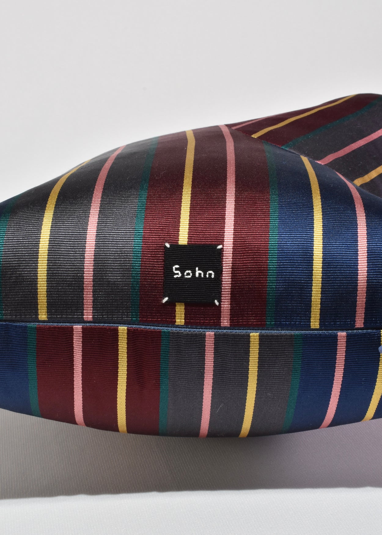 Right Hand Pillow in Striped Silk