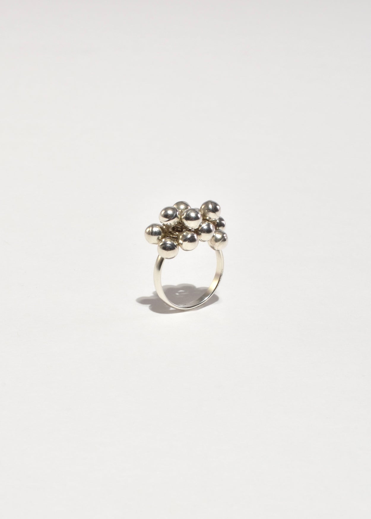 Sterling Cluster Bead Ring
