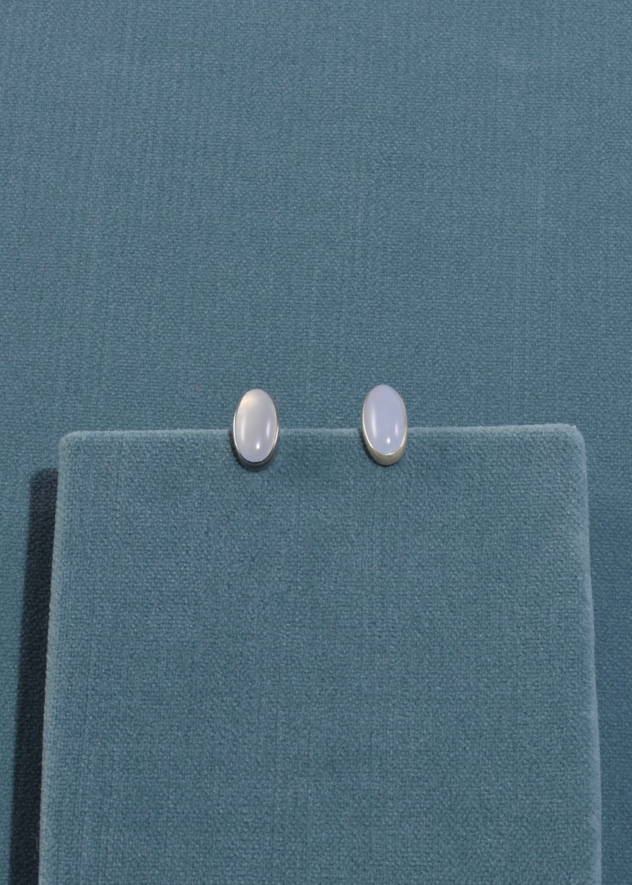 Oval Chalcedony Stud Earrings