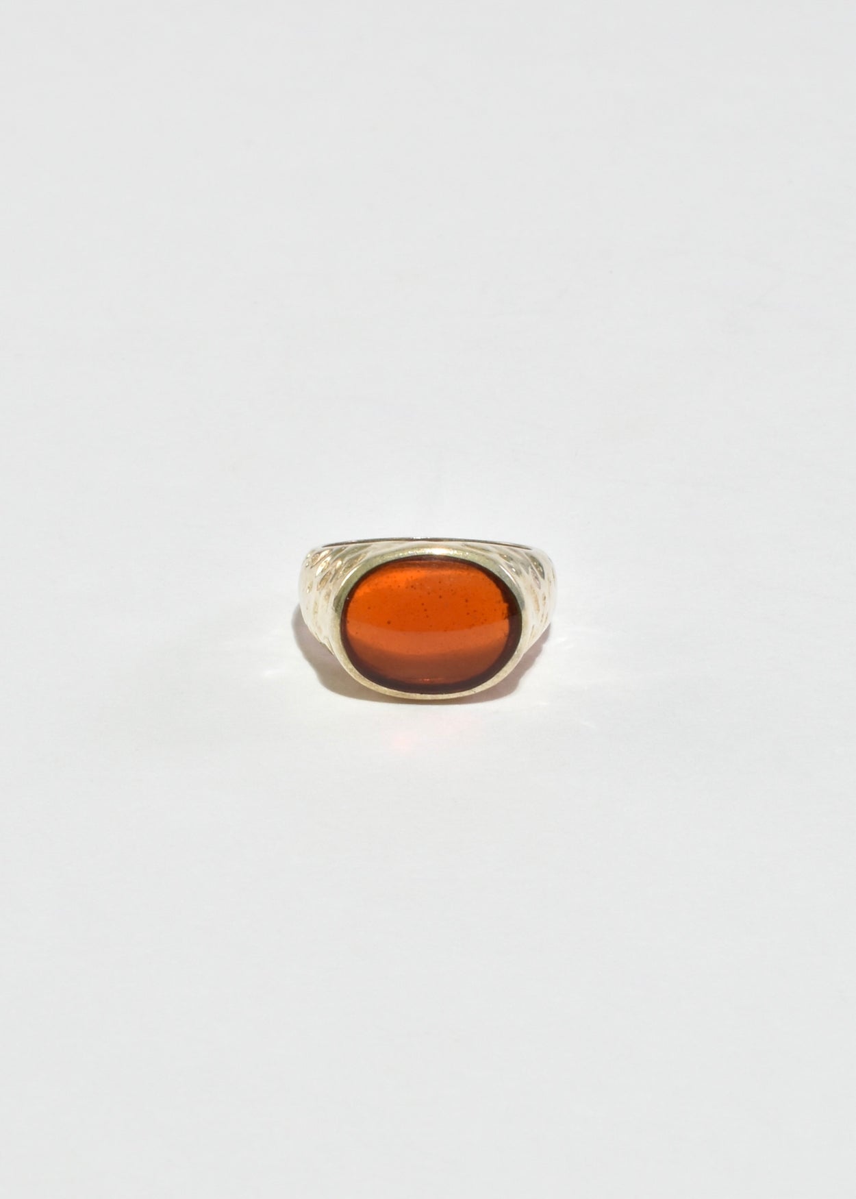 Textured Amber Ring